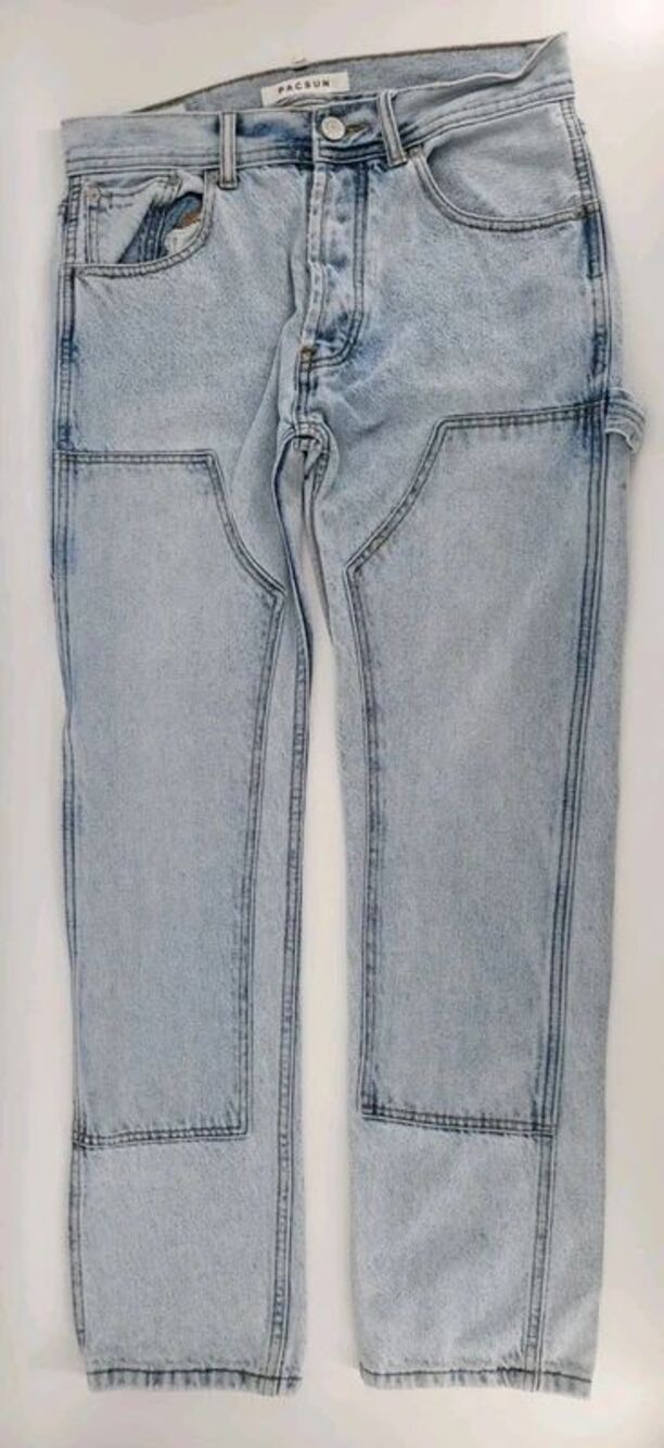 PacSun Vintage Loose Jeans Mens 28x30 Light Wash Button Fly Denim - Read Desc